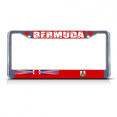 BERMUDA COUNTRY FLAG Metal License Plate Frame Tag Border Two Holes   322191208926